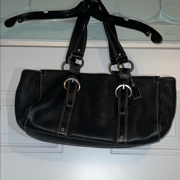 Coach Black Leather Shoulder Bag with Buckle Rings main image 4